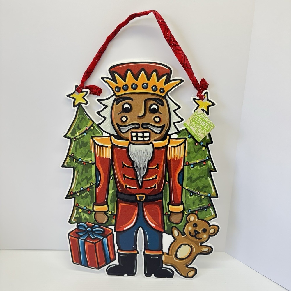 Home Malone Nutcracker Christmas Door Hanger 20" X 13.5" New Orleans GUC